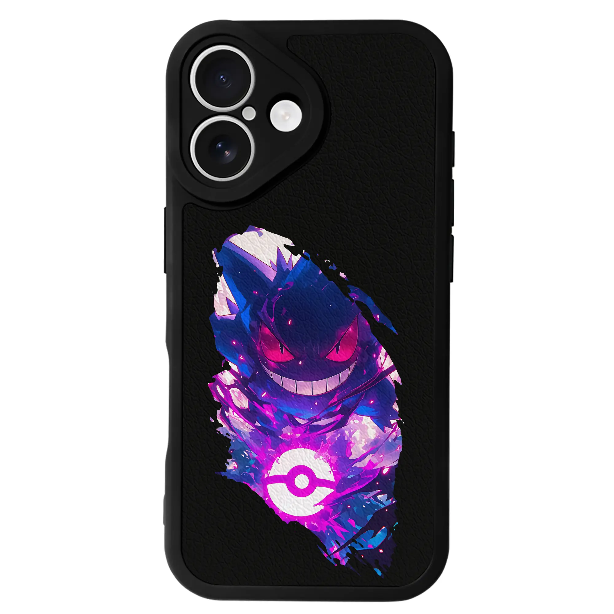 ポケモン グッズ,ゲンガー - IPhone 16シリーズ対応 ・ シリコンスマホケース ・ レザー調 ・ 高精度フィット ・ 耐衝撃 ・ ワイヤレス充電対応 ・ 精密カット